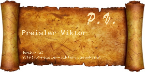Preisler Viktor névjegykártya